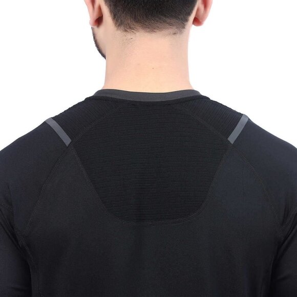 Spyder Men's Large Black Active Long Sleeve ProWeb Microfleece Tee T-Shirt - Picture 3 of 11
